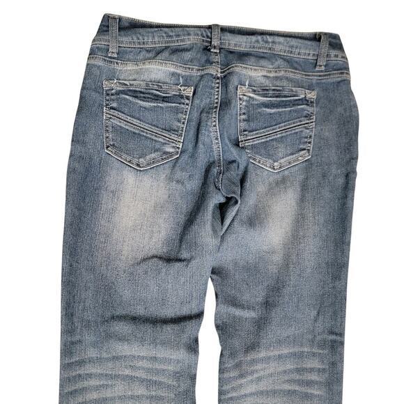 Y2K Vintage No Boundaries Beaded Boot Cut Sz 11 Medium Wash Style Jeans - Picture 9 of 13